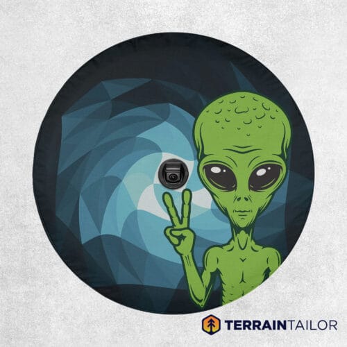 Intergalactic Alien Peace Spare Tire Cover