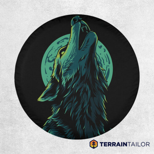 Moonlit Wolf Spare Tire Cover