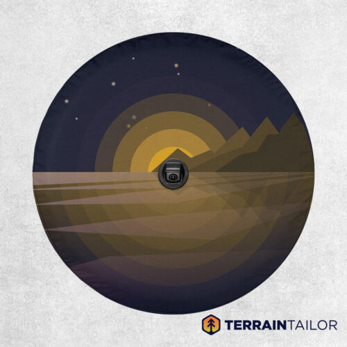 Minimal Modern Mountain Sunset Spare Tire Cover