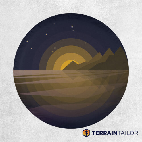 Minimal Modern Mountain Sunset Spare Tire Cover