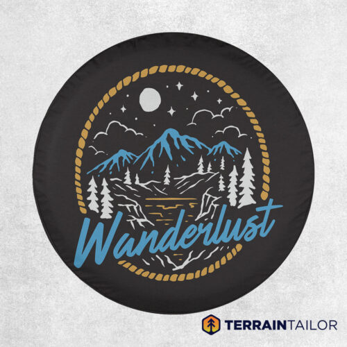 Wanderlust Mountain Landscape Spare Tire Cover