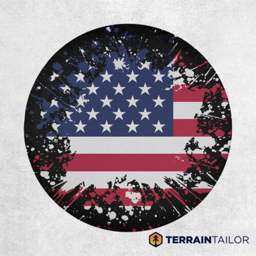 Splattered Stars & Stripes Spare Tire Cover