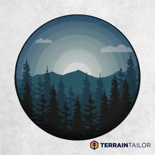 Modern Mountain Nightscape Spare Tire Cover