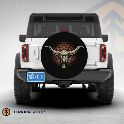 Western Frontier Bull Skull Spare Tire Cover