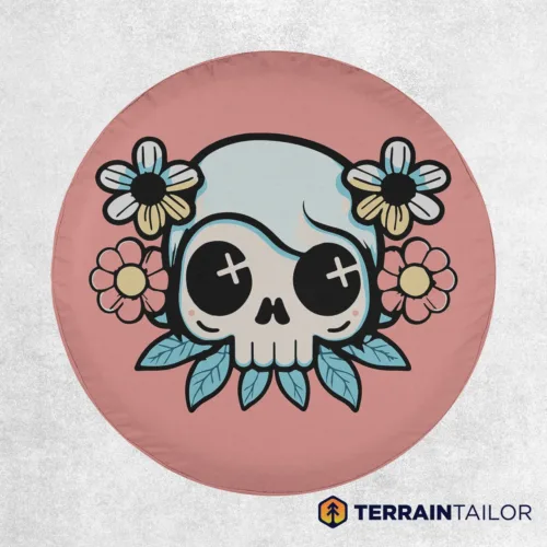 Cute Emo-Girly Skull Spare Tire Cover