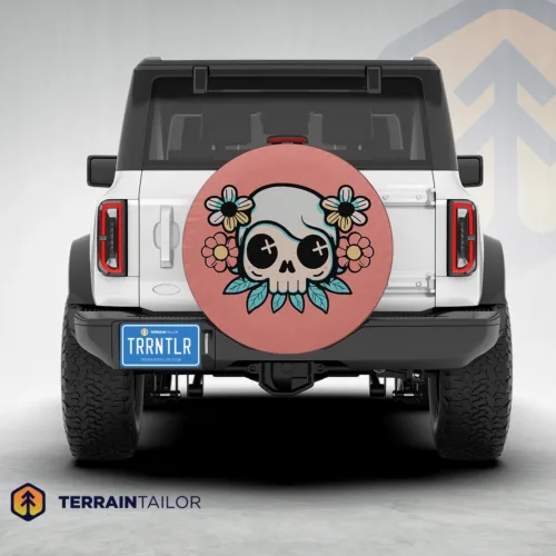 Cute Emo-Girly Skull Spare Tire Cover