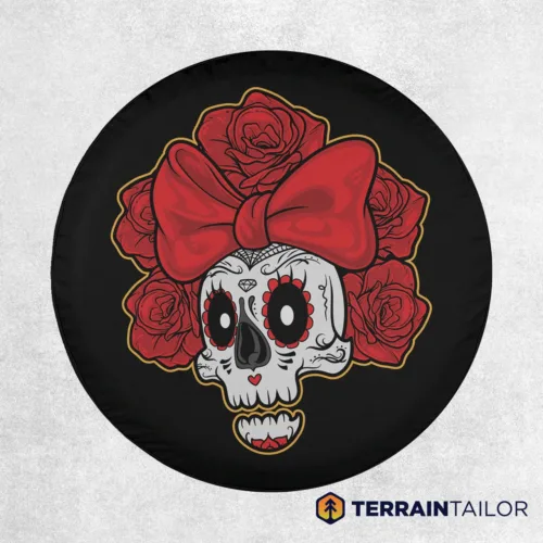 Charming Sugar Skull Spare Tire Cover