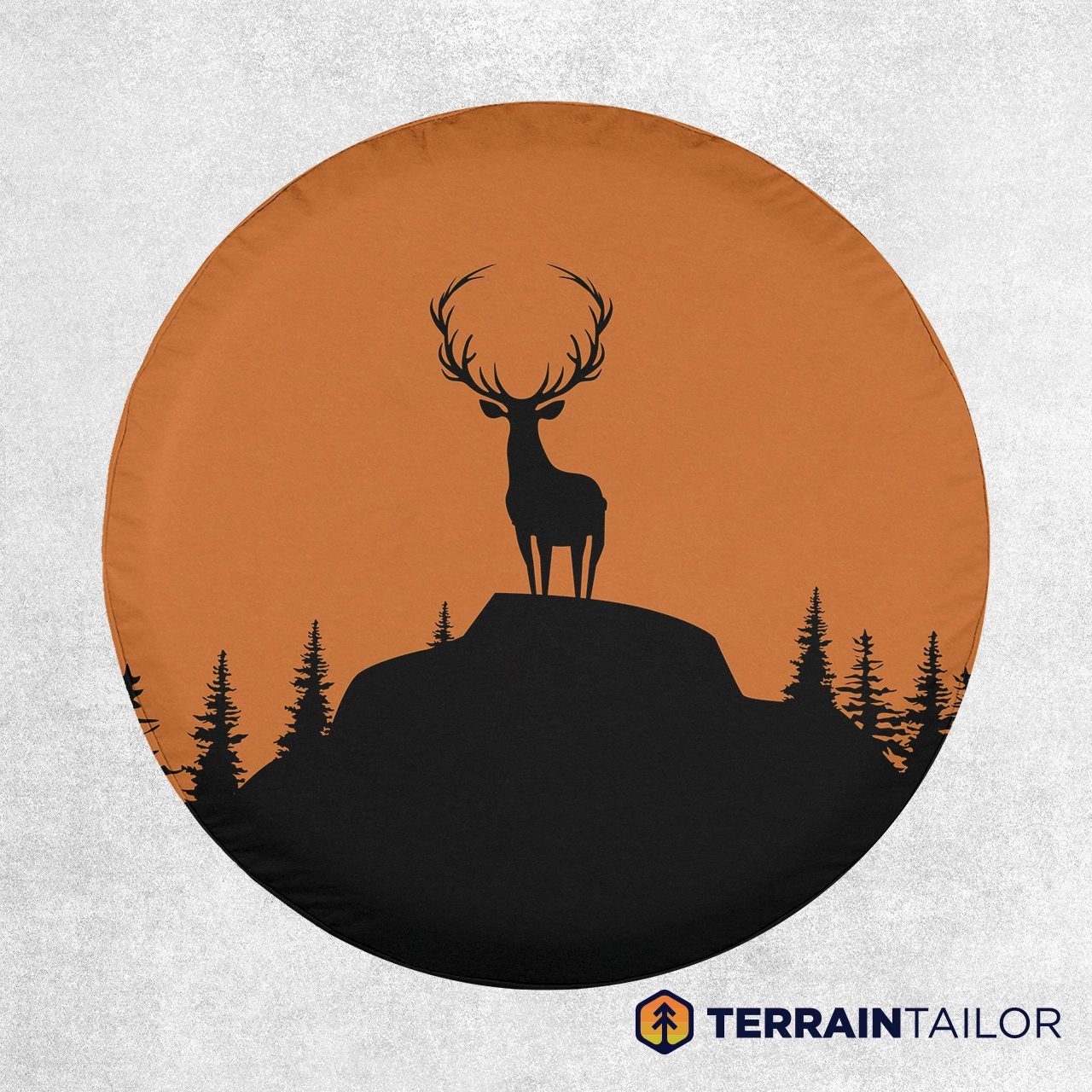 Mountain Deer Silhouette Spare Tire Cover