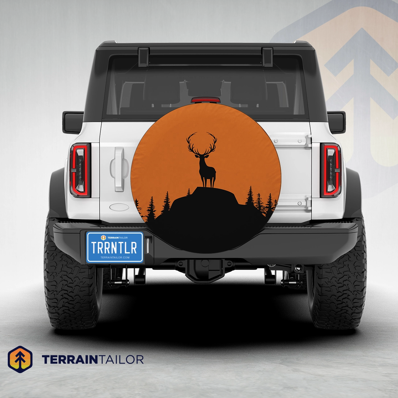 Mountain Deer Silhouette Spare Tire Cover