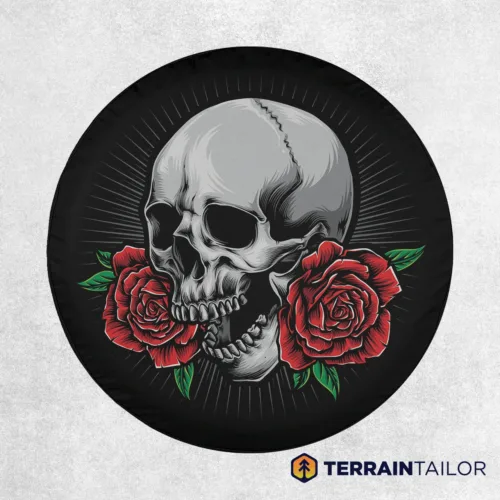 Skull and Roses Spare Tire Cover