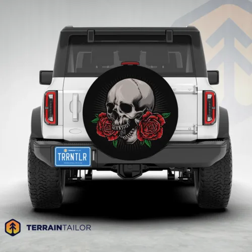 Skull and Roses Spare Tire Cover