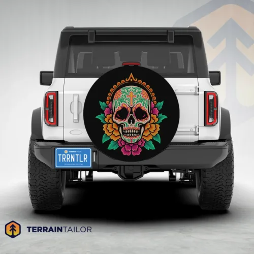 Sugar Skull Spare Tire Cover