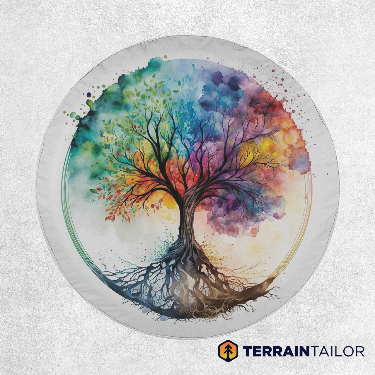 Watercolor Tree of Life Spare Tire Cover